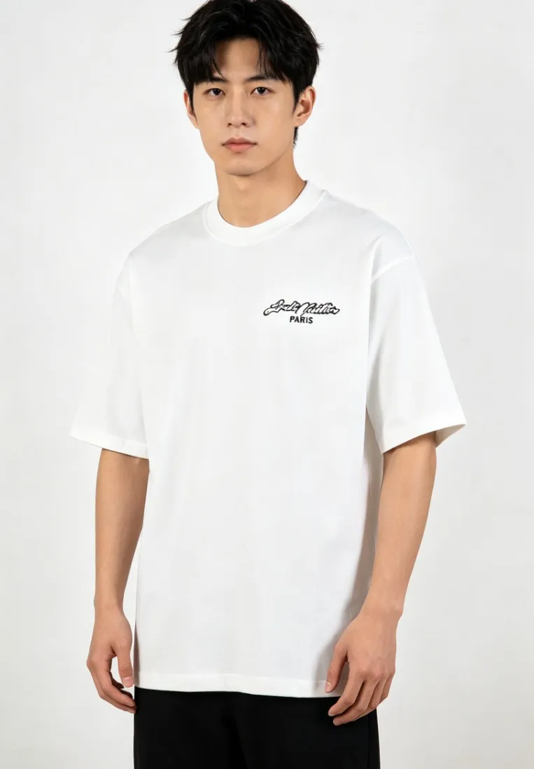 Louis Vuitton/Louis Vuitton heavy duty frayed embroidered patch embroidered short sleeves